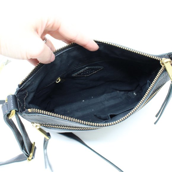 Fossil Bags Fossil Mini Piper Pebbled Leather Crossbody Black